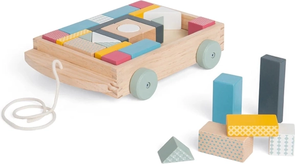 Bigjigs Toys lesen vlečni voziček s kockami