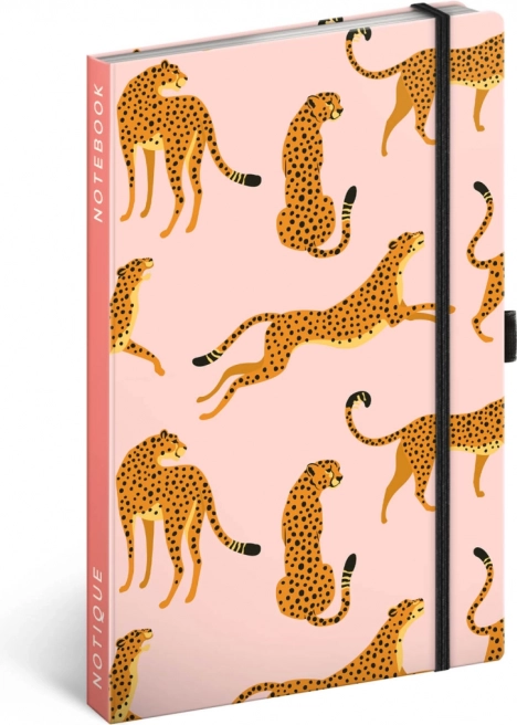Črtasti zvezek z vzorcem leoparda NOTIQUE 13 × 21 cm