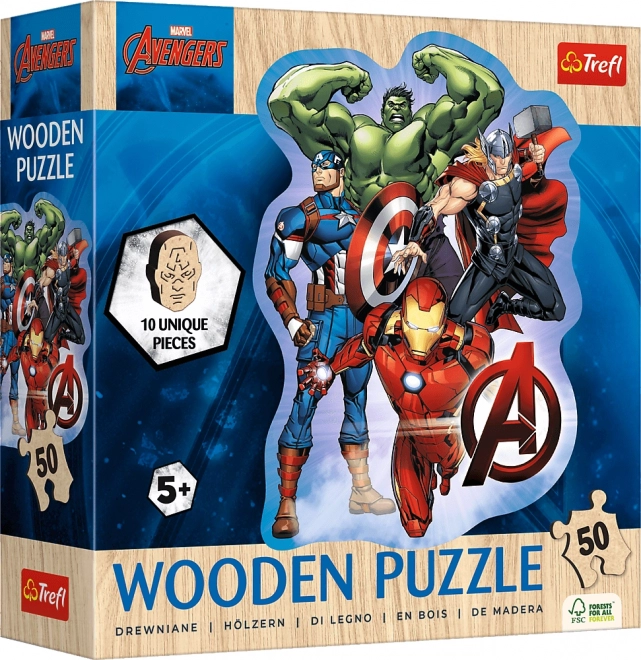 Lesene obrisne sestavljanke AVENGERS – 50 koščkov