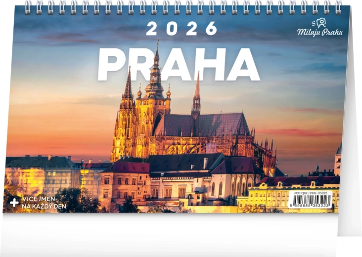 Namizni koledar Praga 2026