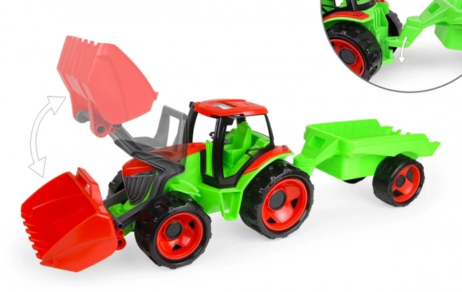 Traktor z žlico Giga Trucks s prikolico plast 62cm