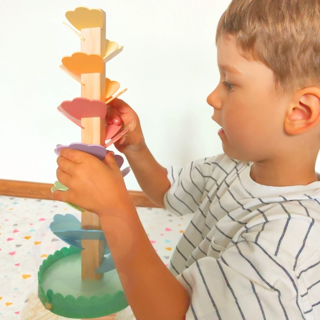 Leseni spiralni stolp Tooky Toy za otroke