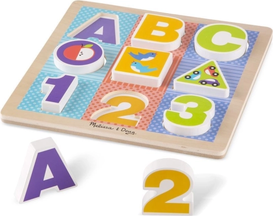 Lesene sestavljanke ABC-123 za malčke