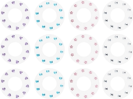 180 kristalčkov v različnih oblikah in barvah