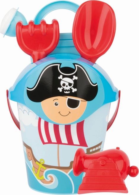 Androni piratski komplet za pesek, modra, srednji – Pirati klobuk