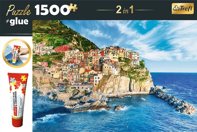 Komplet sestavljanke Manarola, Ligurija, Italija 1500 koščkov z lepilom