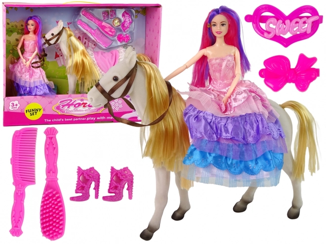 Lutka princesa z belim konjem