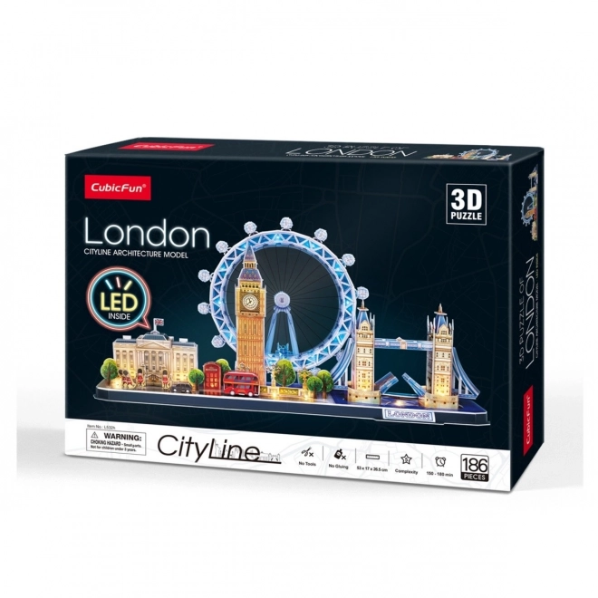 3D sestavljanka mestna linija - London s svetlobo