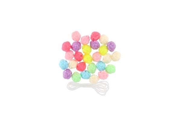 Plastične perle rožice z vrvico 2 vrsti v vrečki 6,5x11x1cm