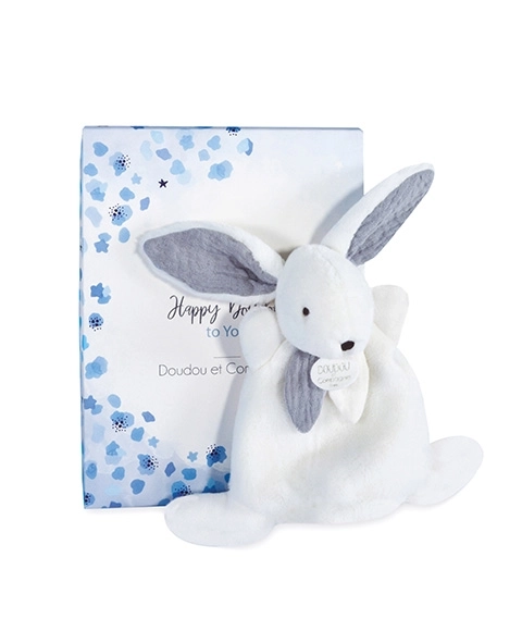 Darilna škatla Doudou modra - mini zajček 17 cm