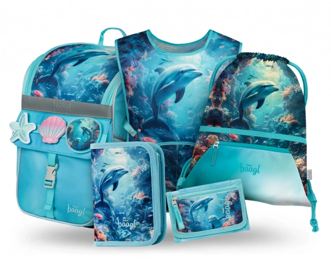 Baagl set šolskih potrebščin Zippy Delfin