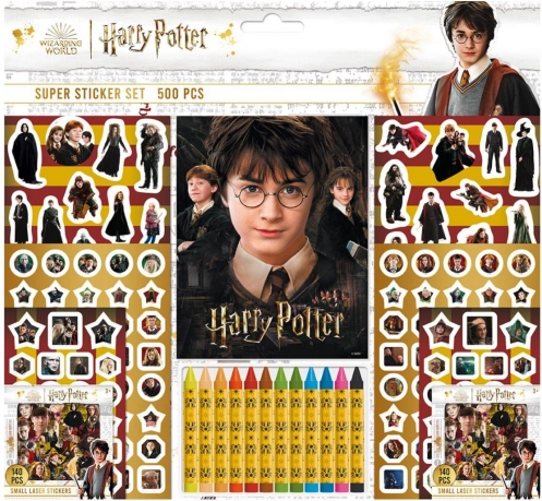 Samolepkin set HARRY POTTER z blokom in voščenkami