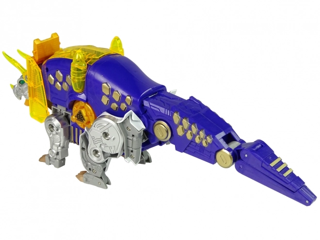 Dinobots robotska streljajoca Igrača Vijolični Triceratops s Tarčo