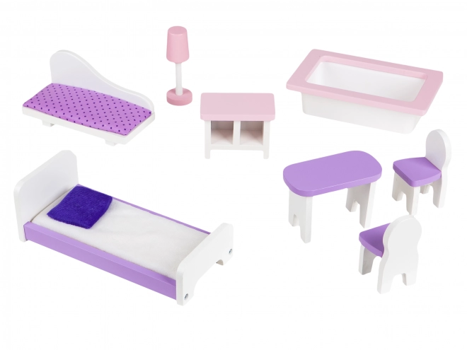 ECOTOYS Trosobno hišico za lutke Jagoda