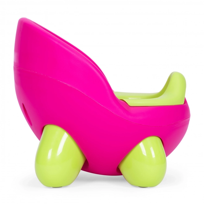Otroški nočni kahlica ECOTOYS roza-zeleni z nedrsečimi nogami