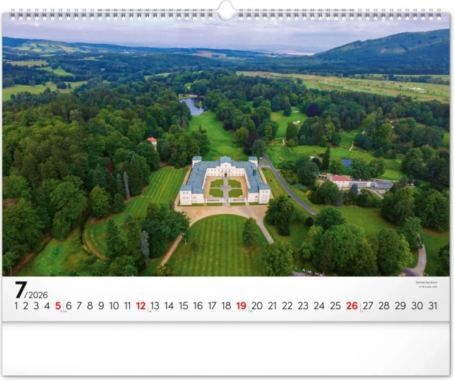 Stenski koledar Panorama Češke 2026