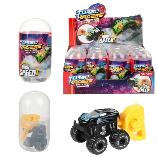 Avto terenskega mini s starterjem plast 4cm v plastičnem jajcu 5x10cm 12kos v škatli