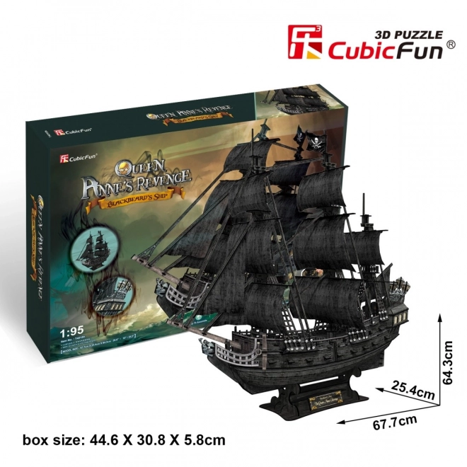 3D sestavljanka Jadrnica Queen Anne's Revenge od CubicFun