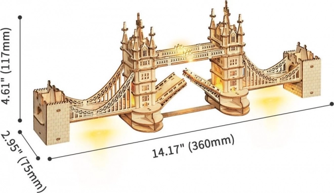 RoboTime leseni 3D puzzle most Tower Bridge svetleči