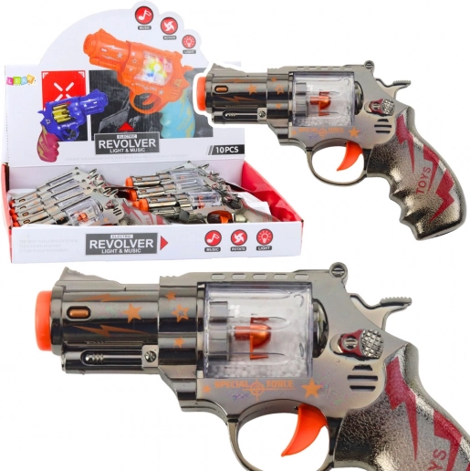 Otroški revolver z lučkami in zvoki s premikajočimi se kroglicami