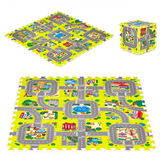Pena igralna podloga mesto – 9 kosov 90,5 × 90,5 cm IPLAY
