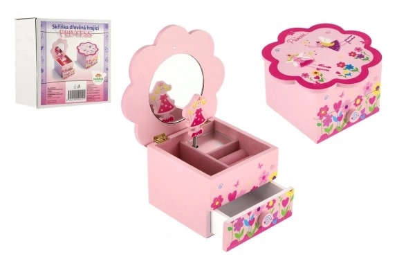 Omarica za nakit Princess les glasbena cvet predal 14,5x8x14,5cm