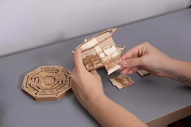3D Lesena ugankarska škatlica Secret Maze