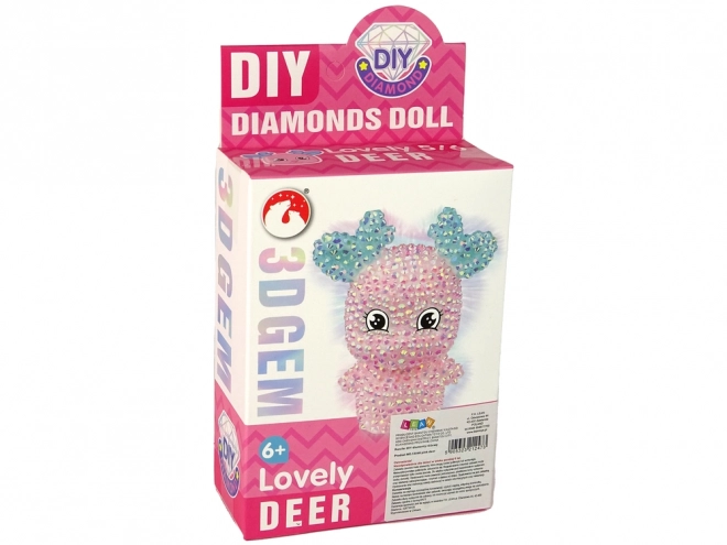 Kreativni set DIY roza diamantni jelenček 3D obesek s kristali