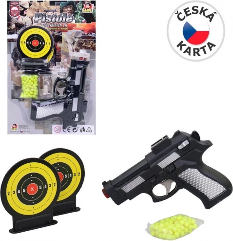 Pištola na kroglice z dvema tarčama 15 cm