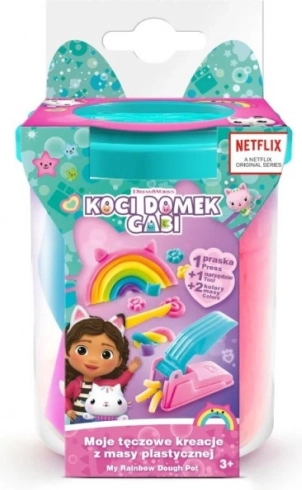 Komplet s plastično maso Gabiin Mačji domek Moje mavrične stvaritve - turkizen lonček
