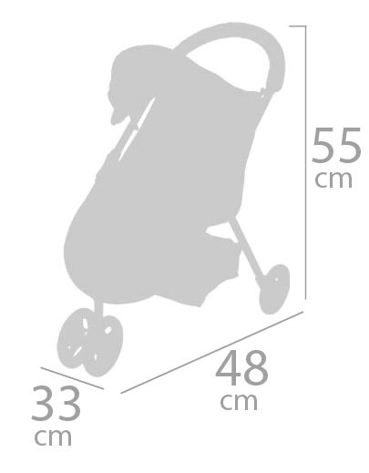 DeCuevas 90243 Športni voziček za punčke trikolesni DIDI 2021 - 55 cm
