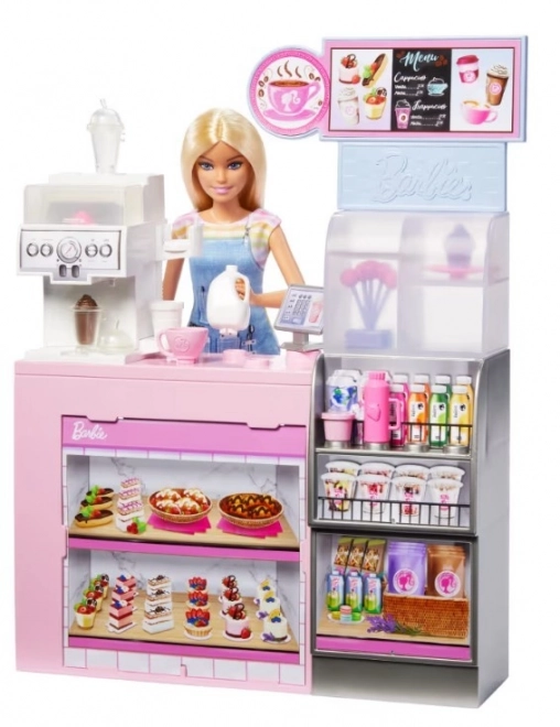 Barbie baristka v kavarni