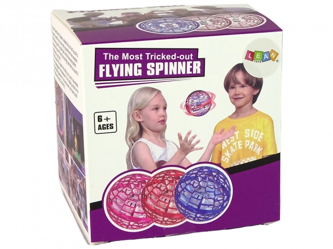 Leteča vrteča krogla modra Flynova LED 10 cm