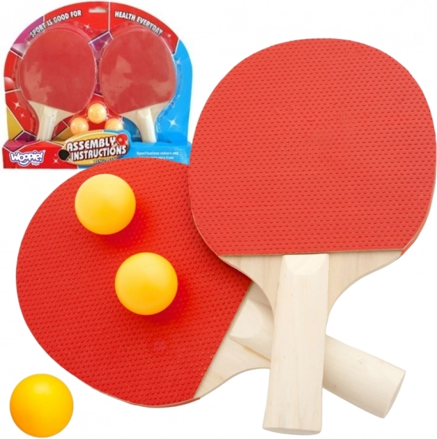 Woopie Komplet Loparjev za Namizni Tenis + 3 Žogice