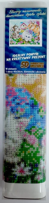 Diamantno slikanje Mačja druščina 30x40 cm
