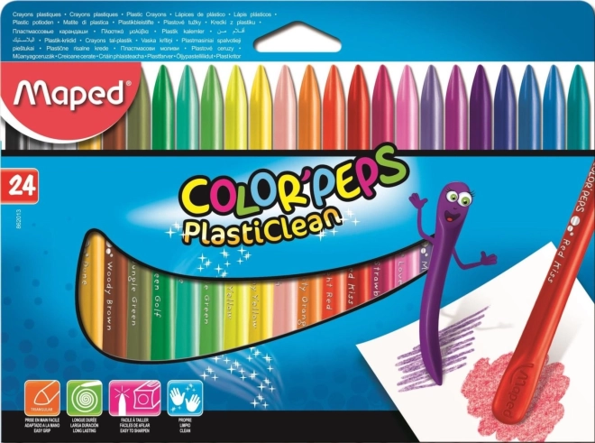 Trojkotni plastični pasteli Color'Peps PlastiClean 24 kos