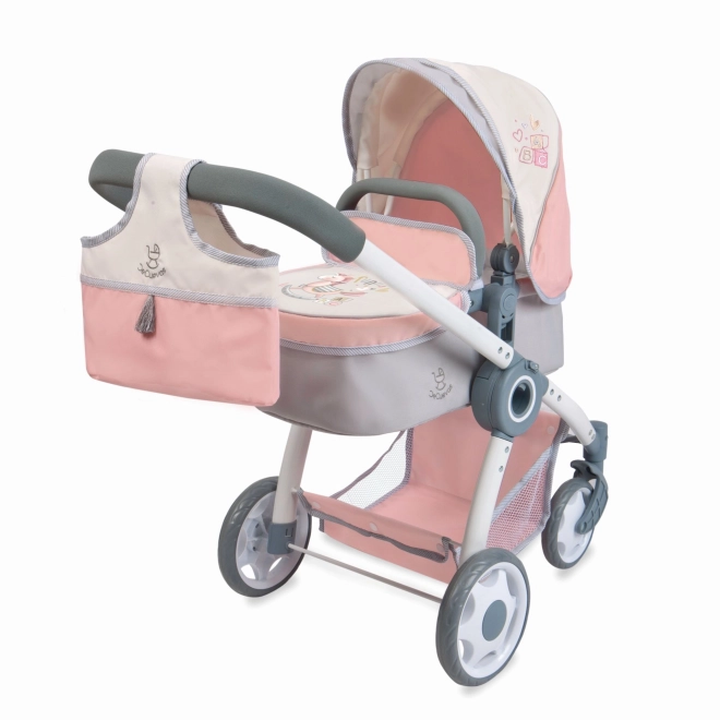 DeCuevas 80586 Zložljiv voziček za punčke 3 v 1 s torbo FUNNY 2023 - 70 cm