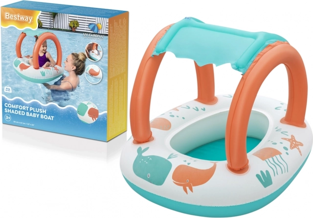 Bestway otroški napihljiv čoln z odstranljivo strehico comfort plush