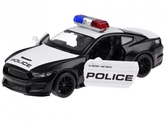 Kovinsko policijski avto Ford Shelby GT350 v merilu 1:32 z učinki svetlobnih signalov