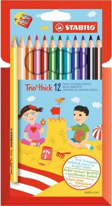 STABILO Trio debela set 12 barvic z ošilčkom