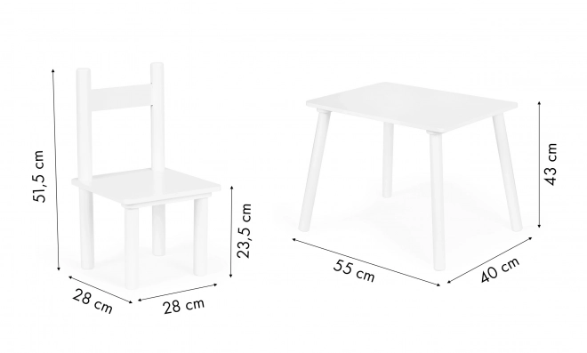 Set otroškega pohištva Miza + 2 stoli