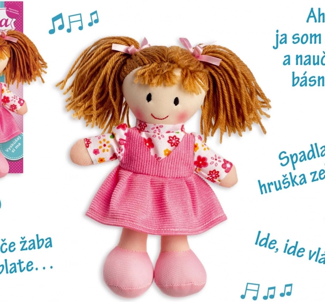 Plišasta punčka Ančka 20 cm, govori slovensko