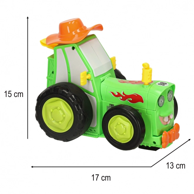 Zeleni skakajoči plesni traktor na daljinsko upravljanje