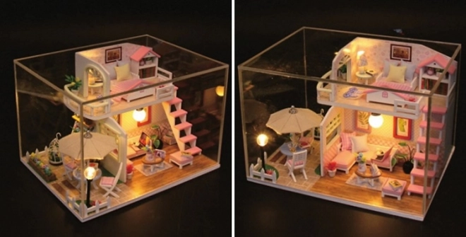 Dvigne miniatura hišice Rožnata hiša