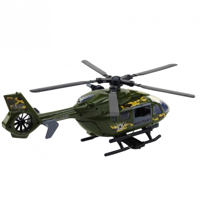 Vojaški helikopter s reflektorji in zvoki