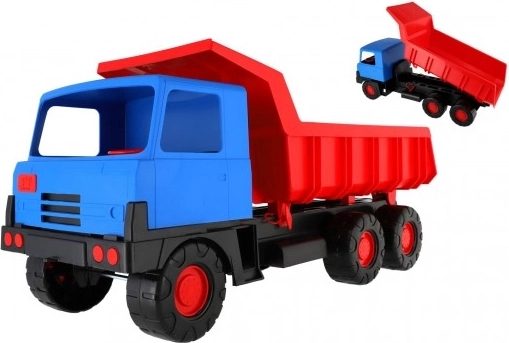 Plastični tovorni avtomobil z nagibno kesono 75 cm – Rdeča