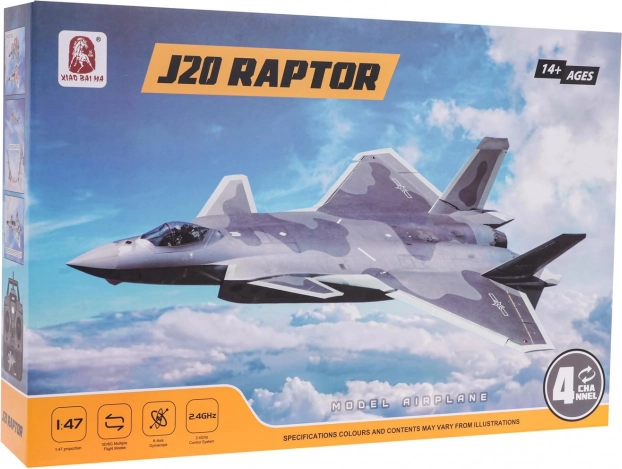 Zabaven pomanjšan model letala Raptor J-20 na daljinsko upravljanje