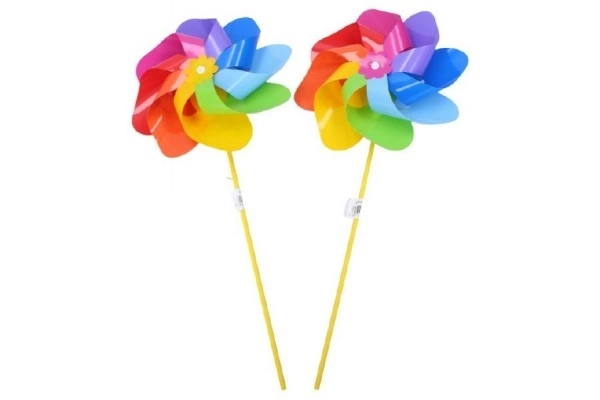 Mlinček premera 20 cm barvni mavrični 47 cm les/plastika