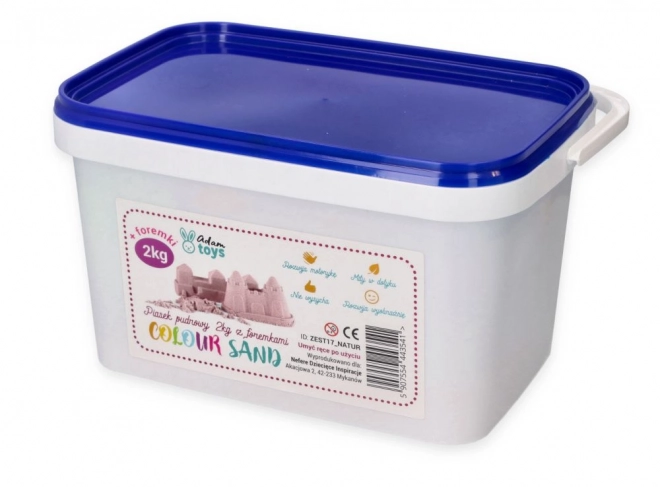 ADAM TOYS Kinetični pesek roza 2 kg + kalupi in lopatka