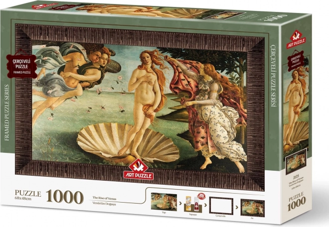 ART PUZZLE Sestavljanka z okvirjem in lepilom 3v1 1000 kosov – Rojstvo Venere